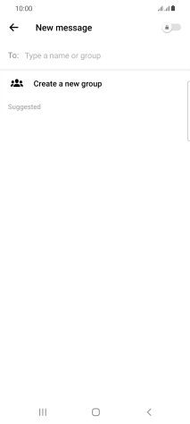 Press the search field and key in the first letters of the recipient's name.