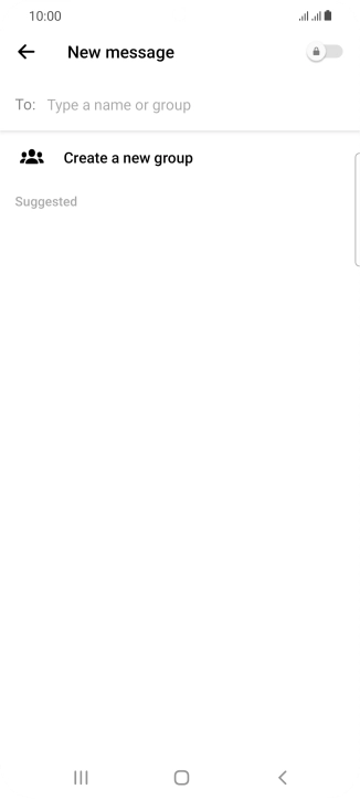 Press the search field and key in the first letters of the recipient's name.