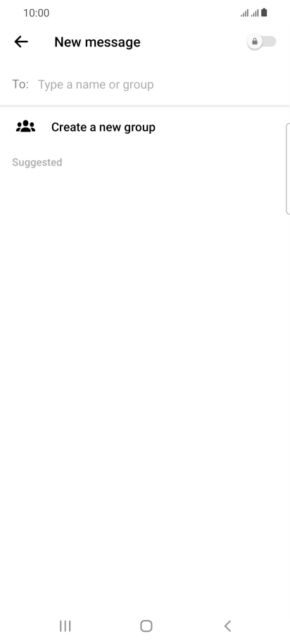 Press the search field and key in the first letters of the recipient's name.