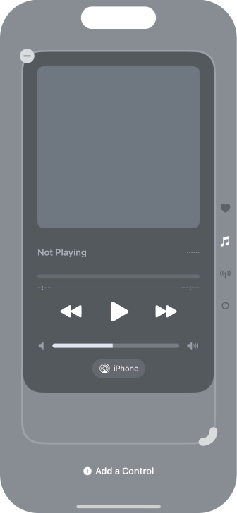 Press the remove icon on the required Control Centre page to remove it from Control Centre.