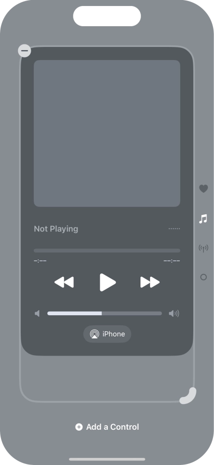 Press the remove icon on the required Control Centre page to remove it from Control Centre.