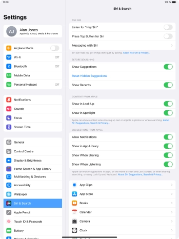 Press the indicator next to 