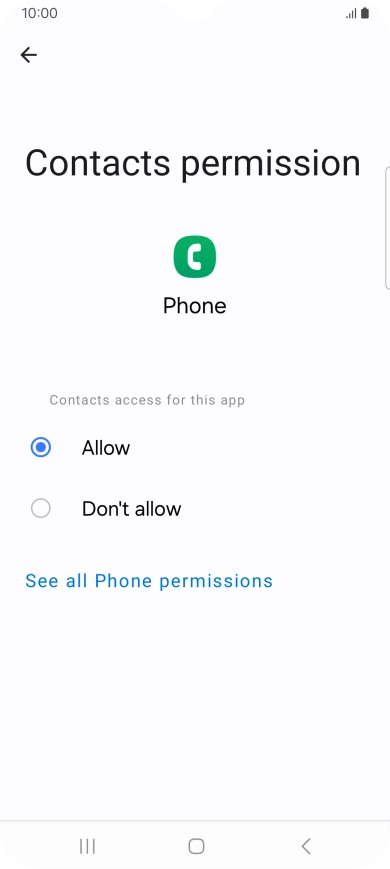 Press the required setting. Press the required setting.