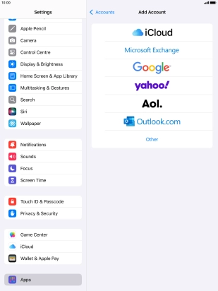 Press Microsoft Exchange.