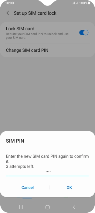 Key in the new PIN again and press OK.