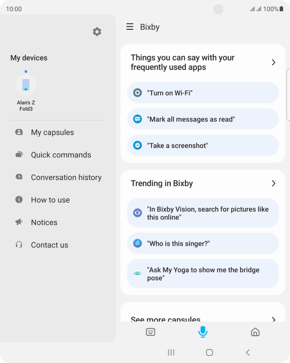Press the settings icon.