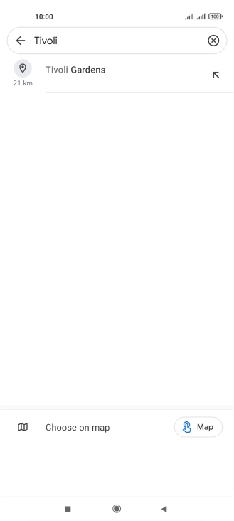 Press the required destination.