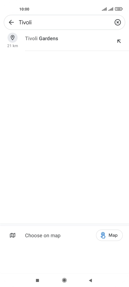 Press the required destination.