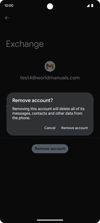 Press Remove account.