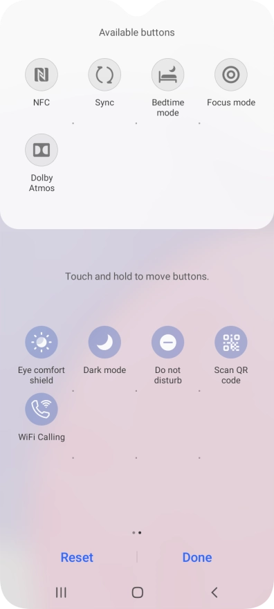 Press and drag the NFC icon to the required position.