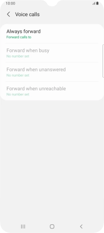 Press the required divert type.