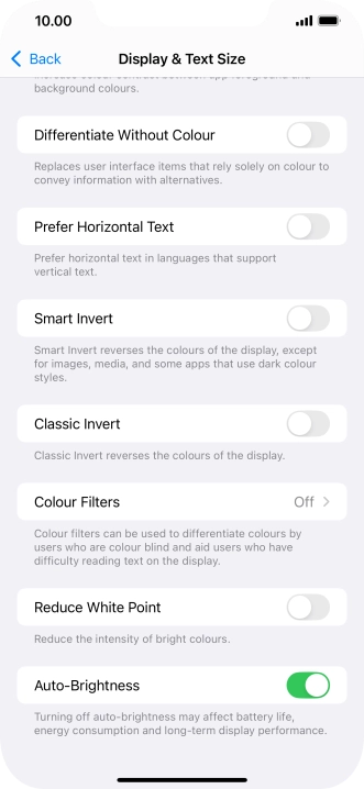 Press the indicator next to 