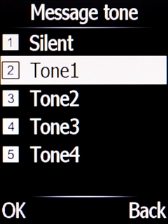 Highlight the different message tones to hear them.