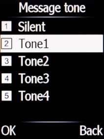 Highlight the different message tones to hear them.