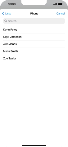 Press the required contact.