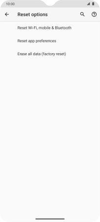 Press Erase all data (factory reset).