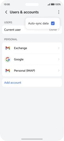 Press Auto-sync data to turn the function on or off.