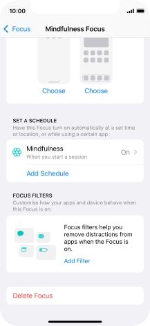 Press the required setting below 