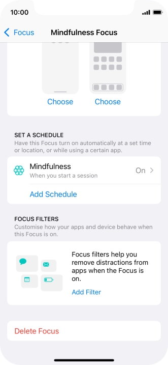 Press the required setting below 