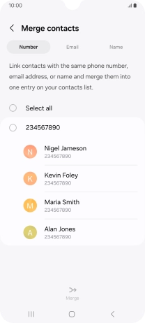 Press the field next to the required number.