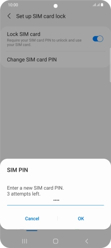 Key in a new four-digit PIN and press OK.