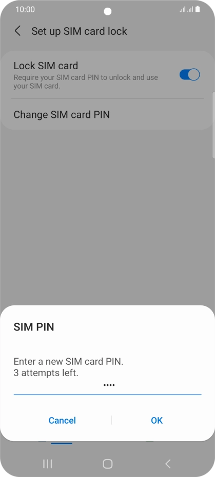 Key in a new four-digit PIN and press OK.