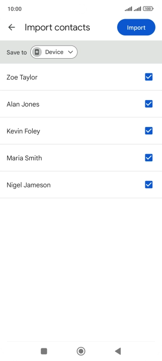 Press the fields next to the required contacts.