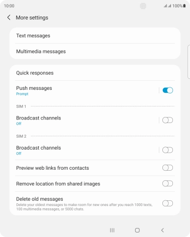 Press Text messages. Press Text messages.