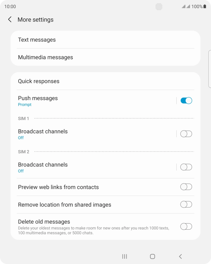 Press Text messages. Press Text messages.