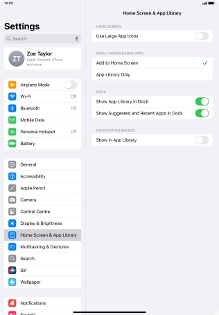 Press the indicator next to 