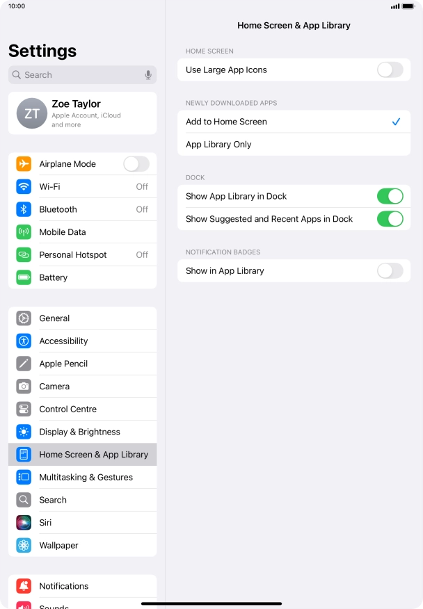 Press the indicator next to 