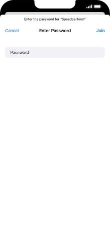 Key in the password for the Wi-Fi network and press Join.