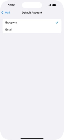 Press the required email account to select the email account as your default account.
