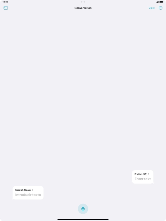 Press the microphone icon and say the required word or sentence.