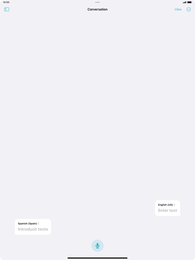 Press the microphone icon and say the required word or sentence.