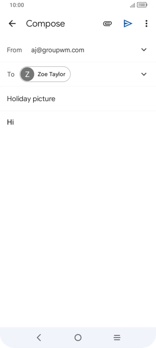Write the required text and press the send icon.
