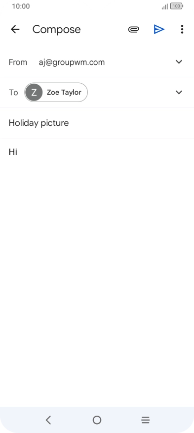 Write the required text and press the send icon.