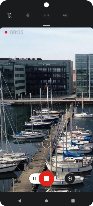 Press the stop icon to stop recording.