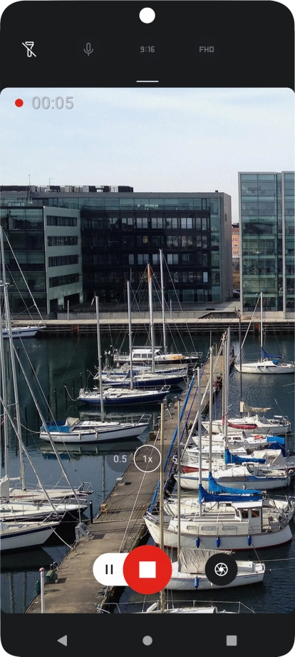 Press the stop icon to stop recording.