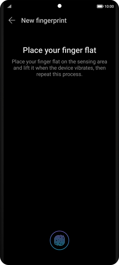 Follow the instructions on the screen to create the phone lock code using your fingerprint.