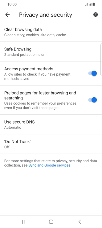 Press Clear browsing data.