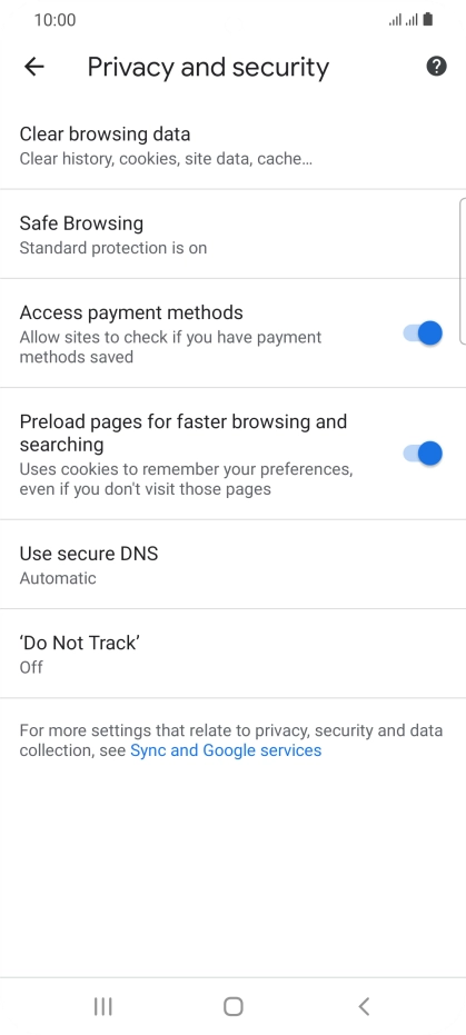 Press Clear browsing data.