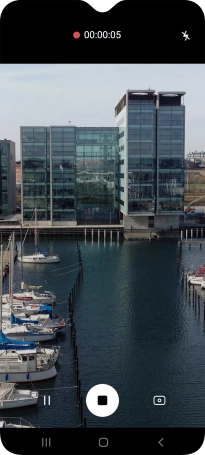 Press the stop icon to stop recording.