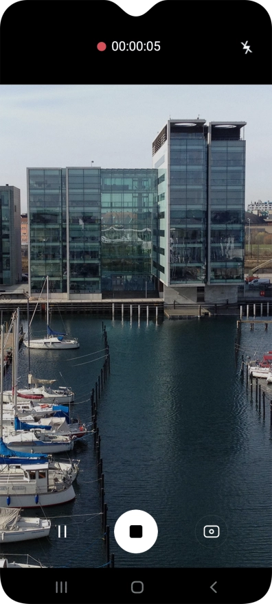 Press the stop icon to stop recording.