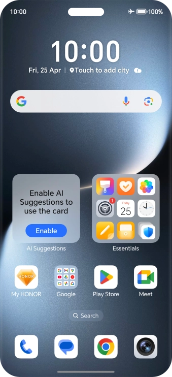 The flight mode icon shows that flight mode is turned on.