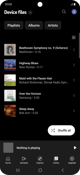 Press the required audio file.