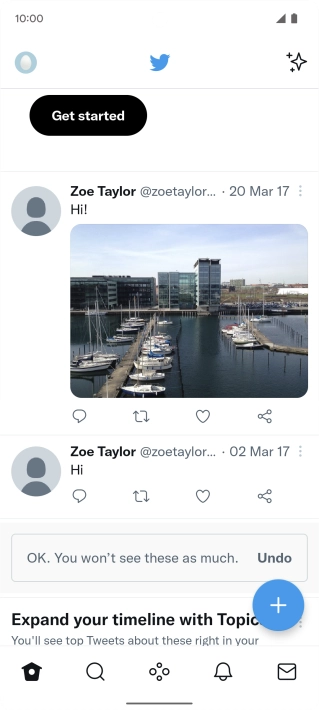 Press the new tweet icon.