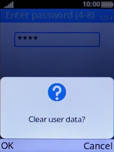 Press the Left selection key to confirm. Wait a moment while the factory default settings are restored. Follow the instructions on the screen to set up your phone and prepare it for use.