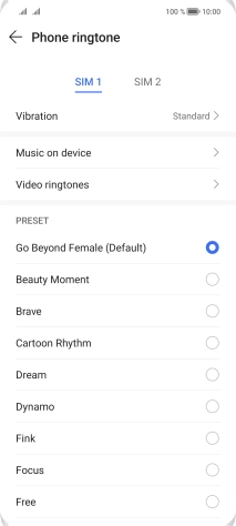 Press the required SIM.