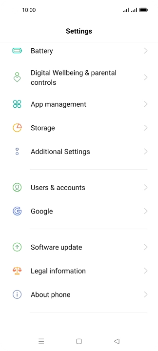 Press Software update. If a new software version is available, it's displayed. Follow the instructions on the screen to update the phone software.